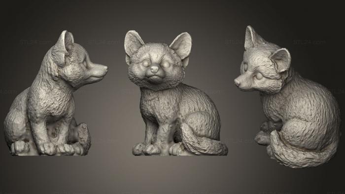 Статуэтки животных (Садовая Лиса, STKJ_0989) 3D модель для ЧПУ станка
